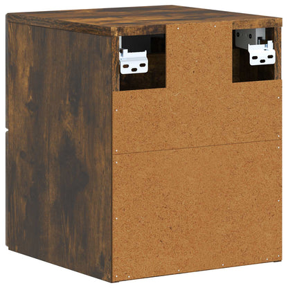 Wall-Mounted Bedside Cabinet 2 pcs Smoked Oak 33 x 34.5 x 40 cm
