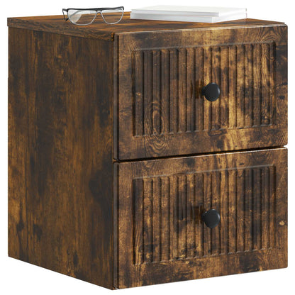 Wall-Mounted Bedside Cabinet 2 pcs Smoked Oak 33 x 34.5 x 40 cm