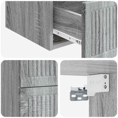 Wall-Mounted Bedside Cabinet Grey Sonoma 33 x 34.5 x 40 cm