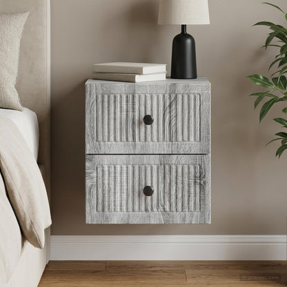 Wall-Mounted Bedside Cabinet Grey Sonoma 33 x 34.5 x 40 cm