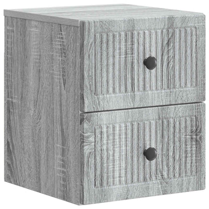 Wall-Mounted Bedside Cabinet Grey Sonoma 33 x 34.5 x 40 cm
