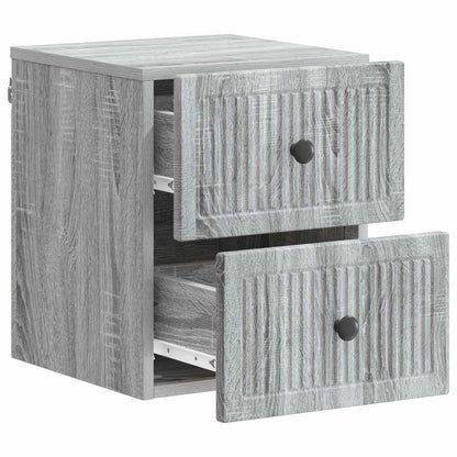 Wall-Mounted Bedside Cabinet Grey Sonoma 33 x 34.5 x 40 cm