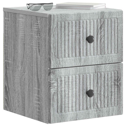Wall-Mounted Bedside Cabinet Grey Sonoma 33 x 34.5 x 40 cm