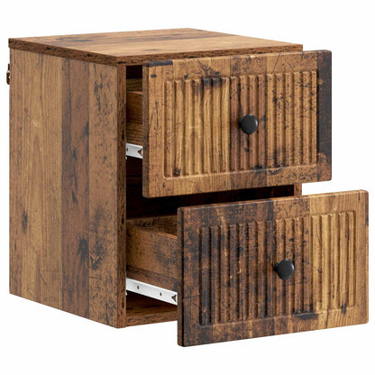 Wall-Mounted Bedside Cabinet Old Wood 33 x 34.5 x 40 cm