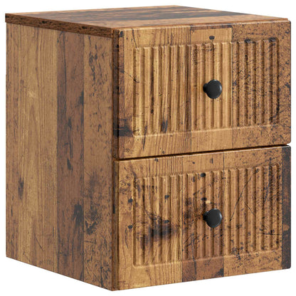 Wall-Mounted Bedside Cabinet 2 pcs Old Wood 33 x 34.5 x 40 cm