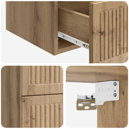 Wall-Mounted Bedside Cabinet Artisan Oak 33 x 34.5 x 40 cm