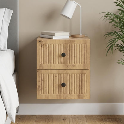 Wall-Mounted Bedside Cabinet Artisan Oak 33 x 34.5 x 40 cm
