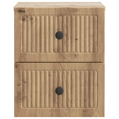 Wall-Mounted Bedside Cabinet Artisan Oak 33 x 34.5 x 40 cm