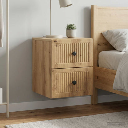 Wall-Mounted Bedside Cabinet 2 pcs Artisan Oak