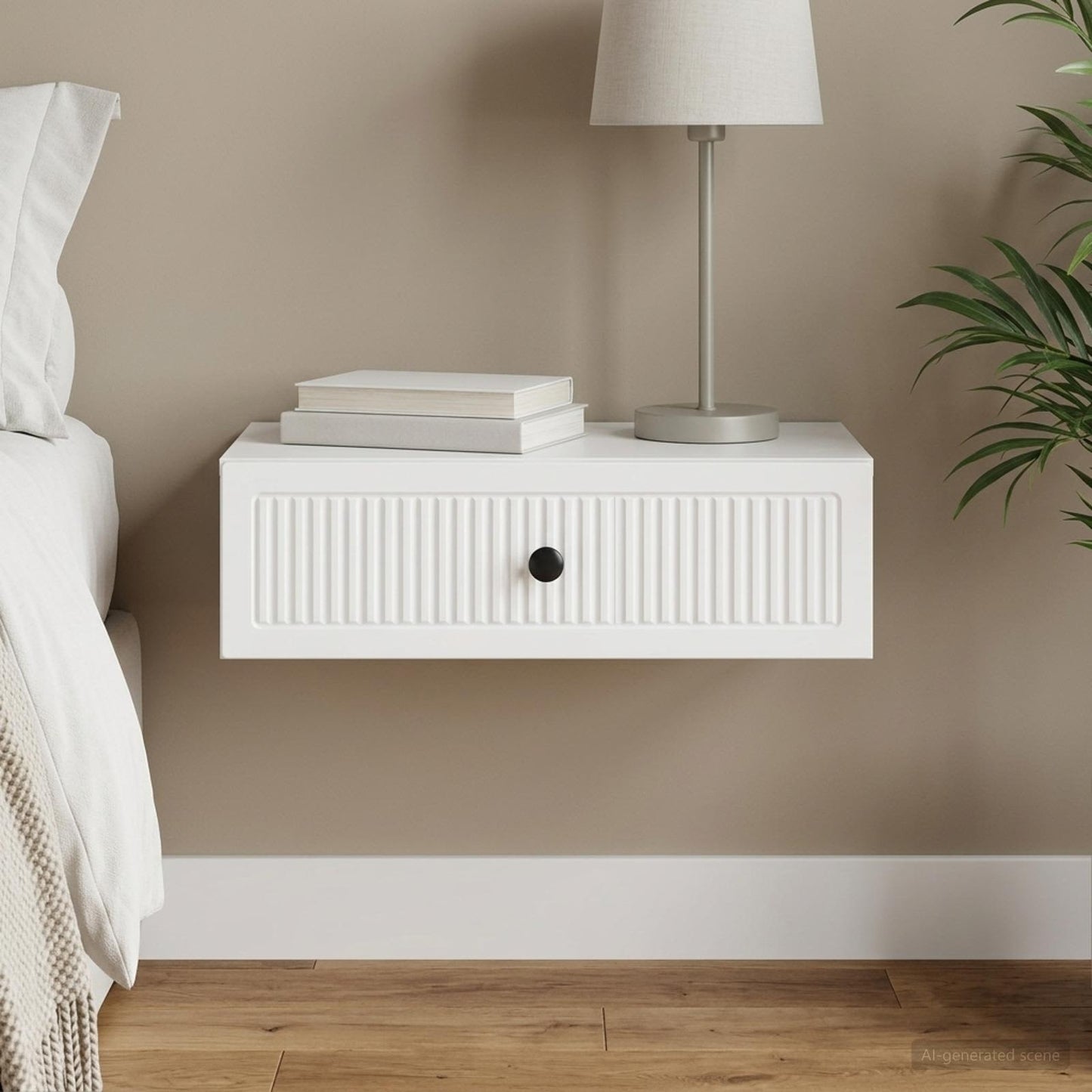 Wall-Mounted Side Table White 59 x 34.5 x 17 cm Engineered Wood