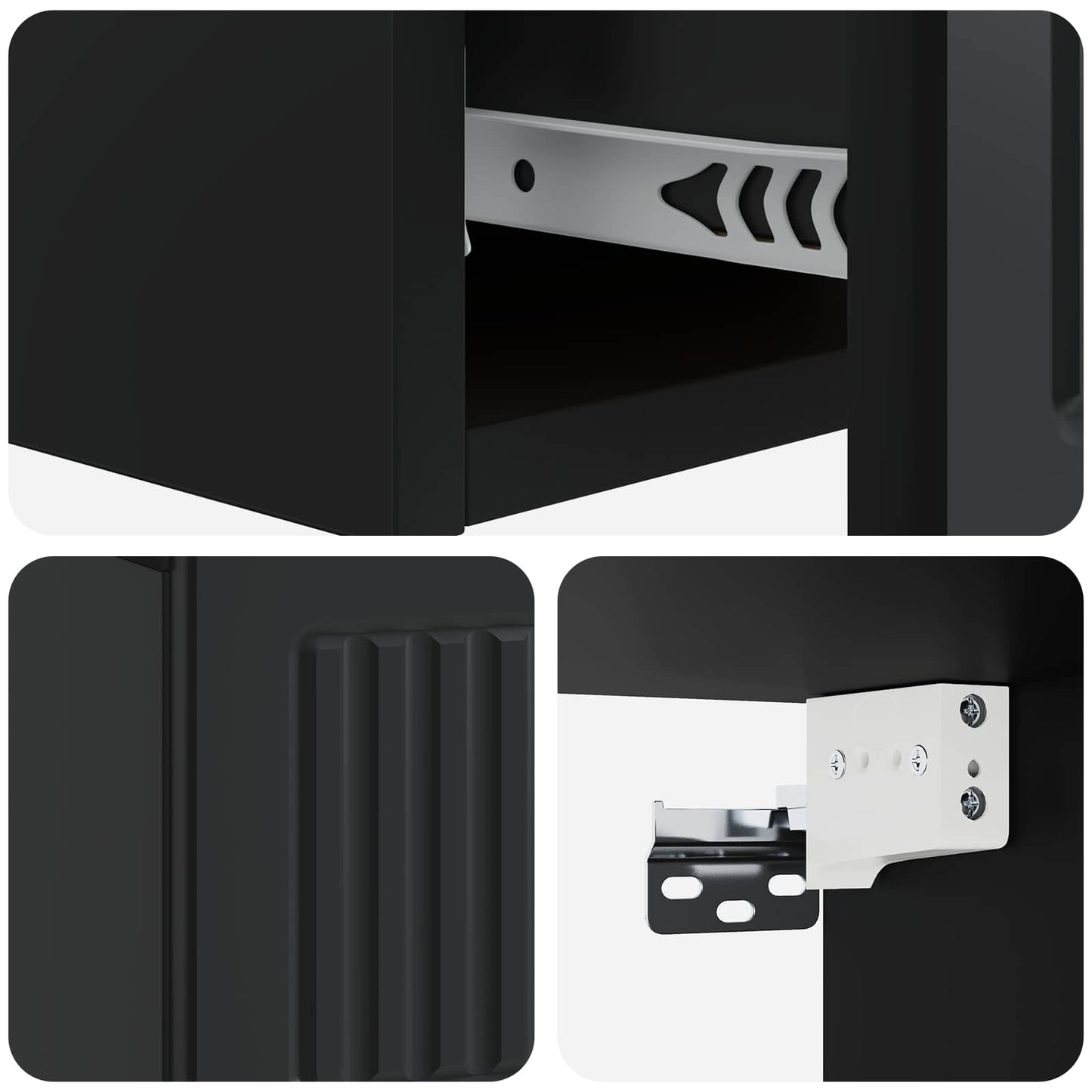 Wall-Mounted Side Table Black 59 x 34.5 x 17 cm Engineered Wood