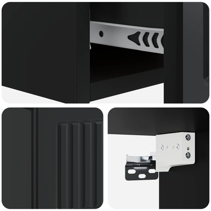 Wall-Mounted Side Table Black 59 x 34.5 x 17 cm Engineered Wood