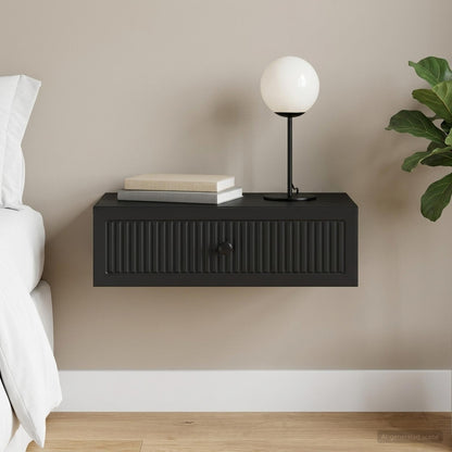 Wall-Mounted Side Table Black 59 x 34.5 x 17 cm Engineered Wood