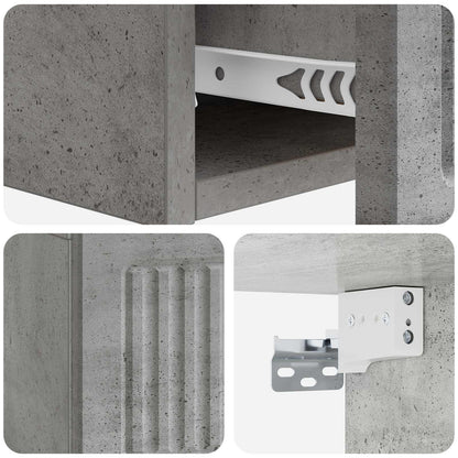 Wall-Mounted Side Table Concrete Grey 59 x 34.5 x 17 cm