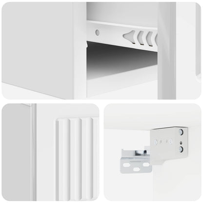 Wall-Mounted Side Table High Gloss White 59 x 34.5 x 17 cm