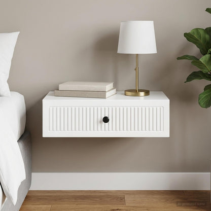 Wall-Mounted Side Table High Gloss White 59 x 34.5 x 17 cm