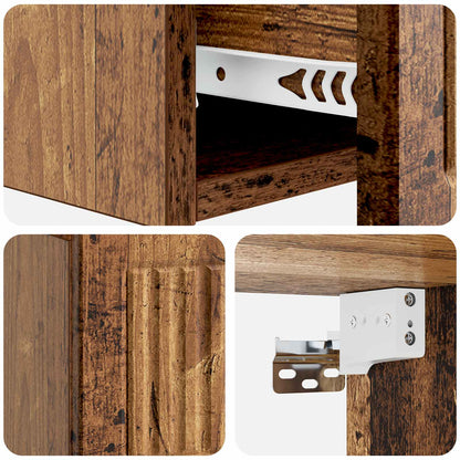 Wall-Mounted Side Table Wall-mounted Old Wood 59 x 34.5 x 17 cm