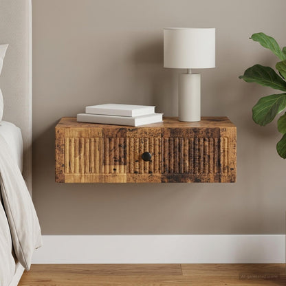 Wall-Mounted Side Table Wall-mounted Old Wood 59 x 34.5 x 17 cm
