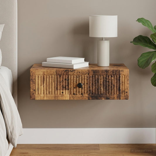 Wall-Mounted Side Table Wall-mounted Old Wood 59 x 34.5 x 17 cm