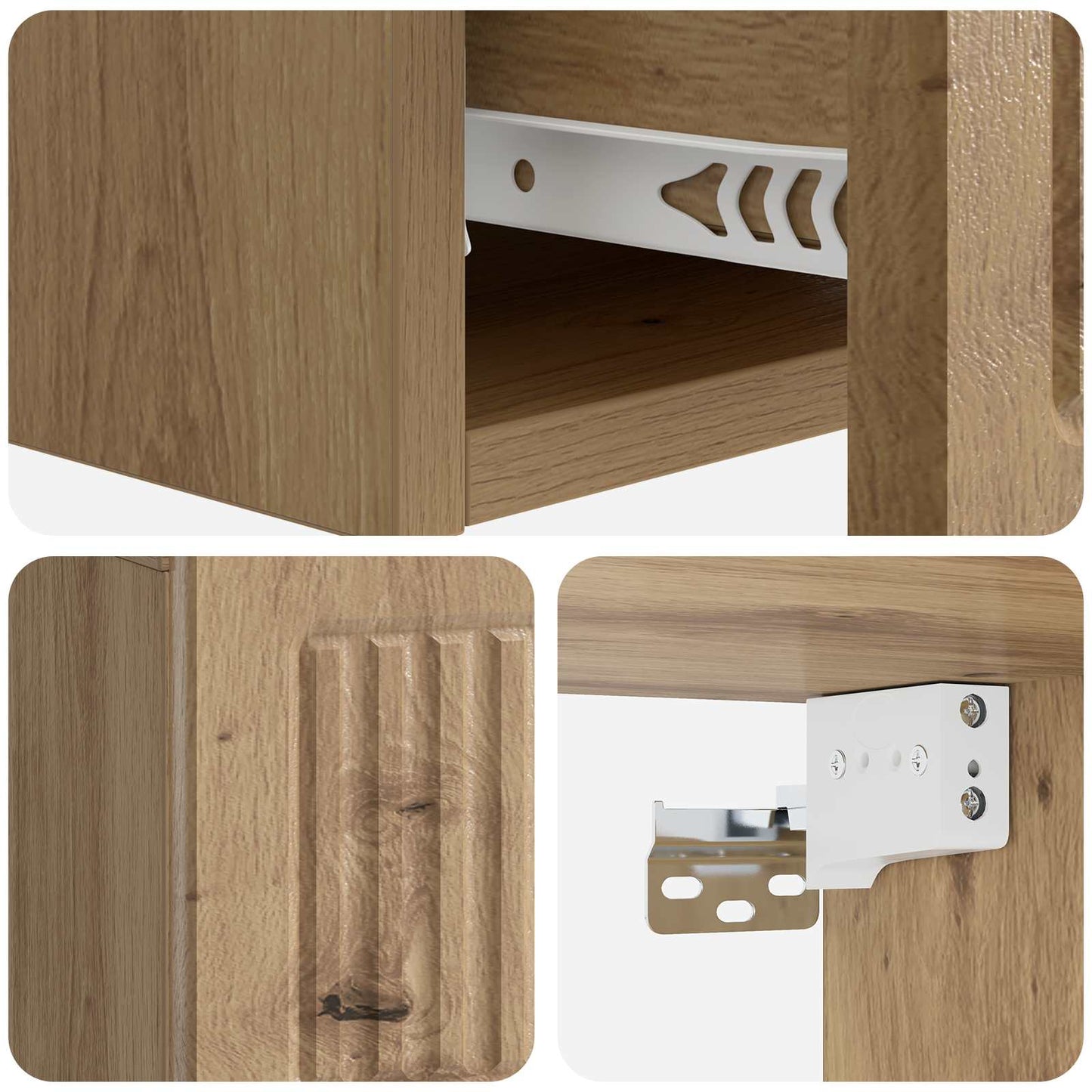 Wall-Mounted Side Table 59 x 34.5 x 17 cm Engineered Wood