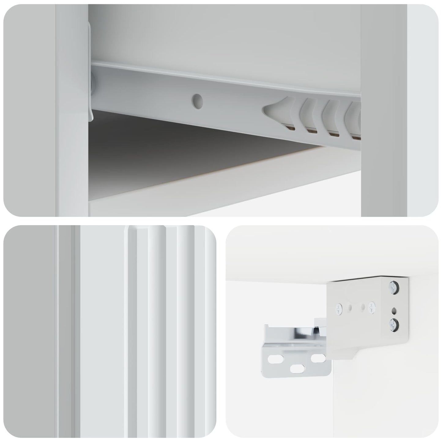 Wall-Mounted Side Table Wall-mounted White 87.5 x 34.5 x 17 cm