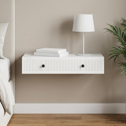 Wall-Mounted Side Table Wall-mounted White 87.5 x 34.5 x 17 cm