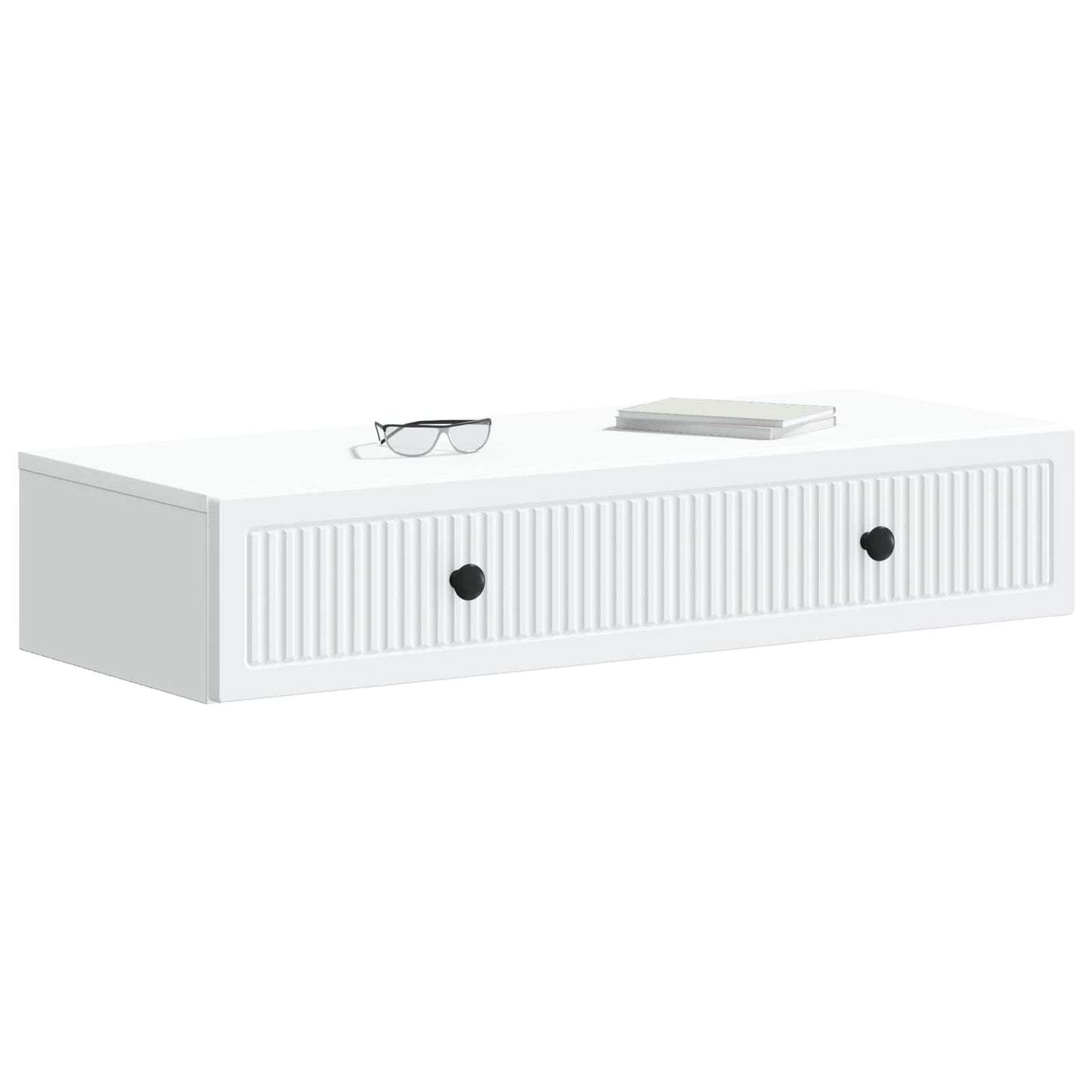 Wall-Mounted Side Table Wall-mounted White 87.5 x 34.5 x 17 cm