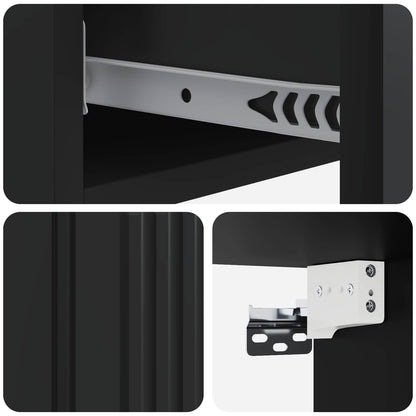 Wall-Mounted Side Table Wall-mounted Black 87.5 x 34.5 x 17 cm