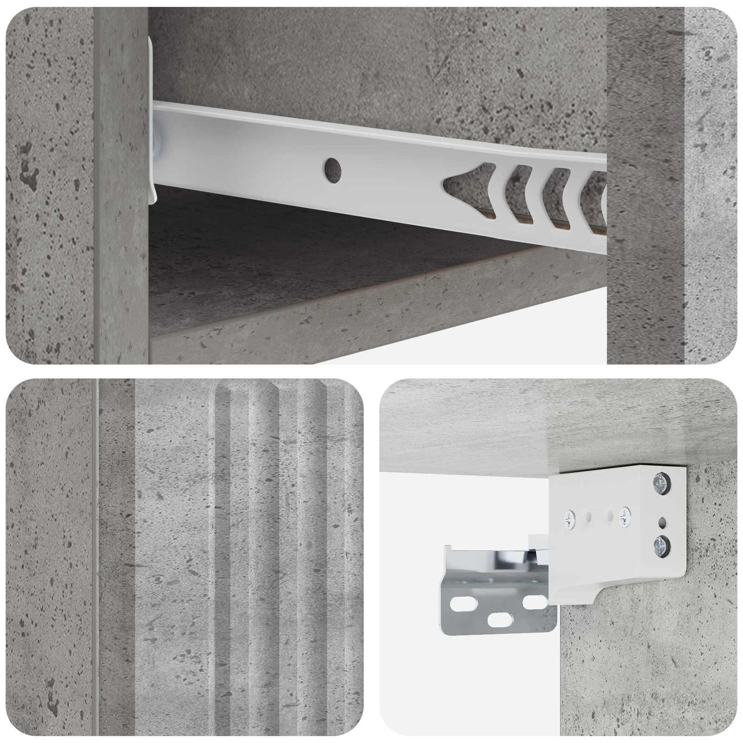 Wall-Mounted Side Table Concrete Grey 87.5 x 34.5 x 17 cm