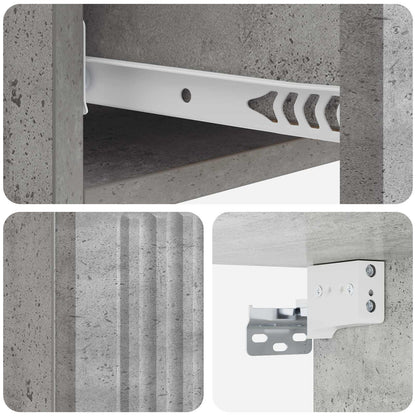 Wall-Mounted Side Table Concrete Grey 87.5 x 34.5 x 17 cm