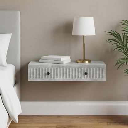Wall-Mounted Side Table Concrete Grey 87.5 x 34.5 x 17 cm