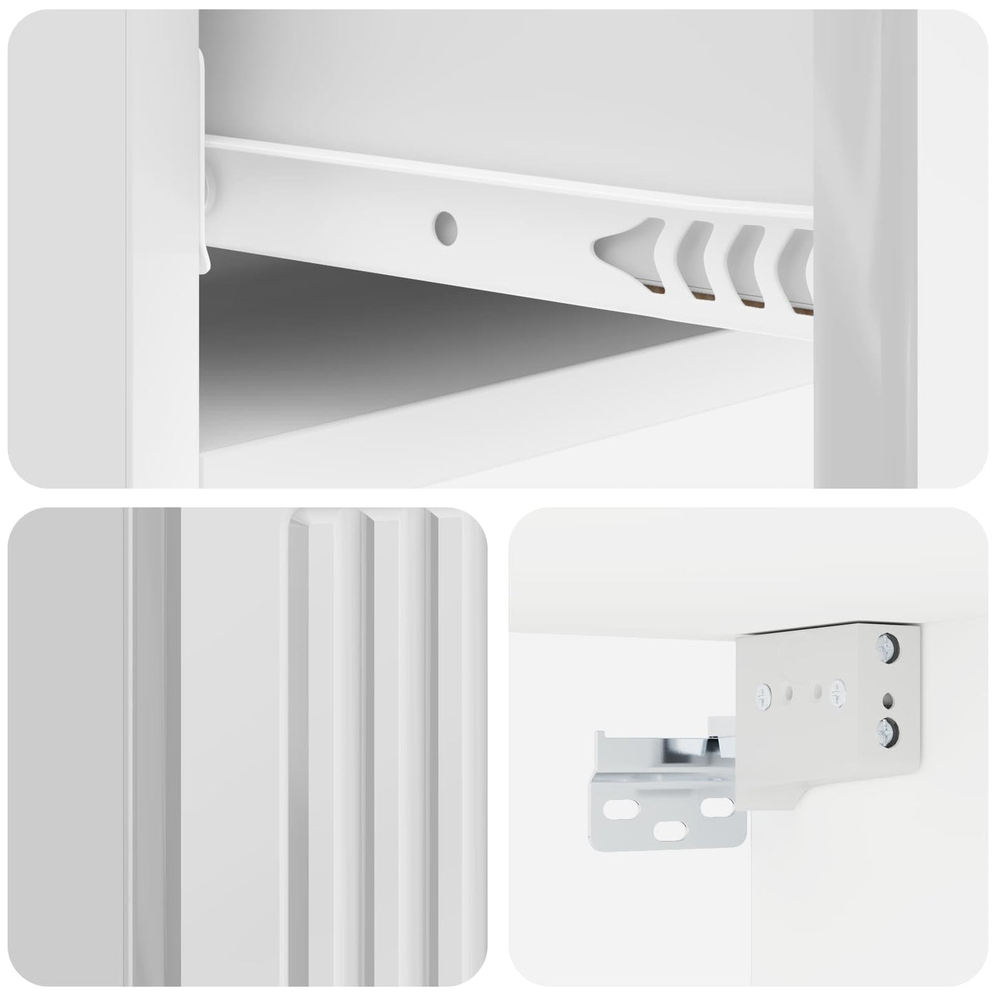 Wall-Mounted Side Table High Gloss White 87.5 x 34.5 x 17 cm