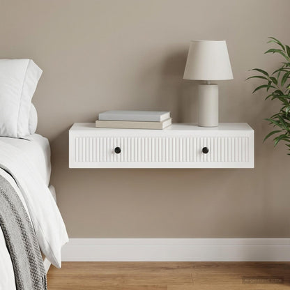Wall-Mounted Side Table High Gloss White 87.5 x 34.5 x 17 cm