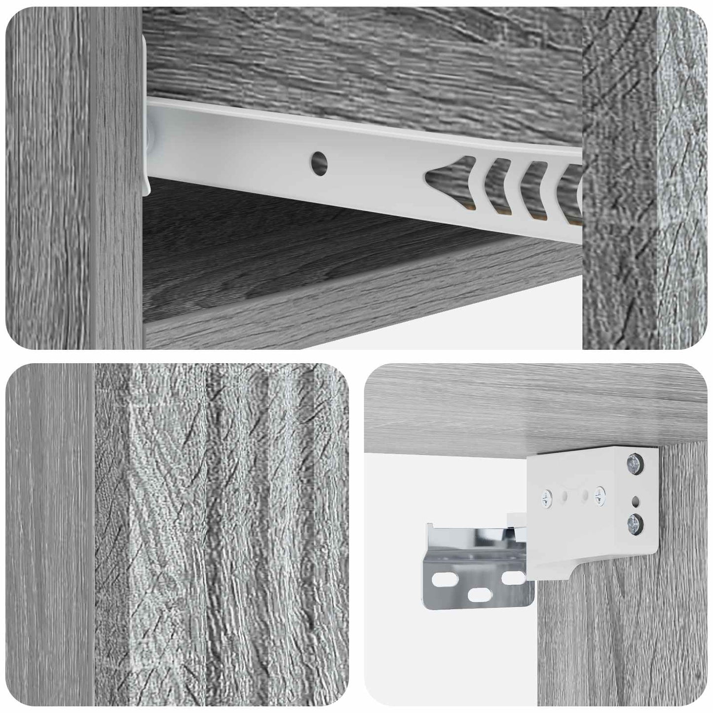Wall-Mounted Side Table Grey Sonoma 87.5 x 34.5 x 17 cm
