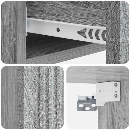 Wall-Mounted Side Table Grey Sonoma 87.5 x 34.5 x 17 cm