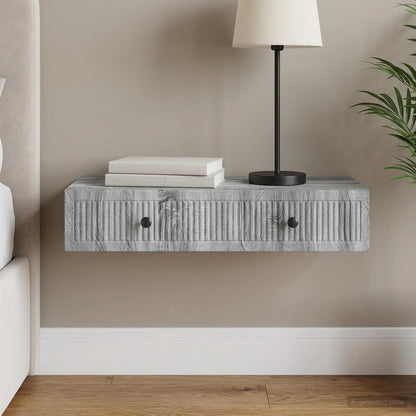 Wall-Mounted Side Table Grey Sonoma 87.5 x 34.5 x 17 cm