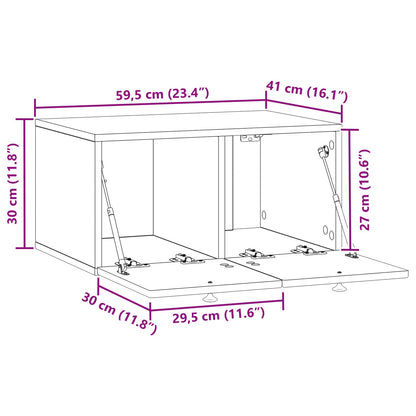 Wall-Mounted TV Cabinet Grey Sonoma 59.5 x 41 x 30 cm