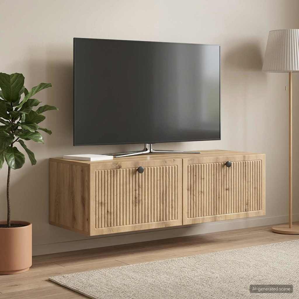 Wall-Mounted TV Cabinet 98 x 41 x 30 cm Artisan Oak