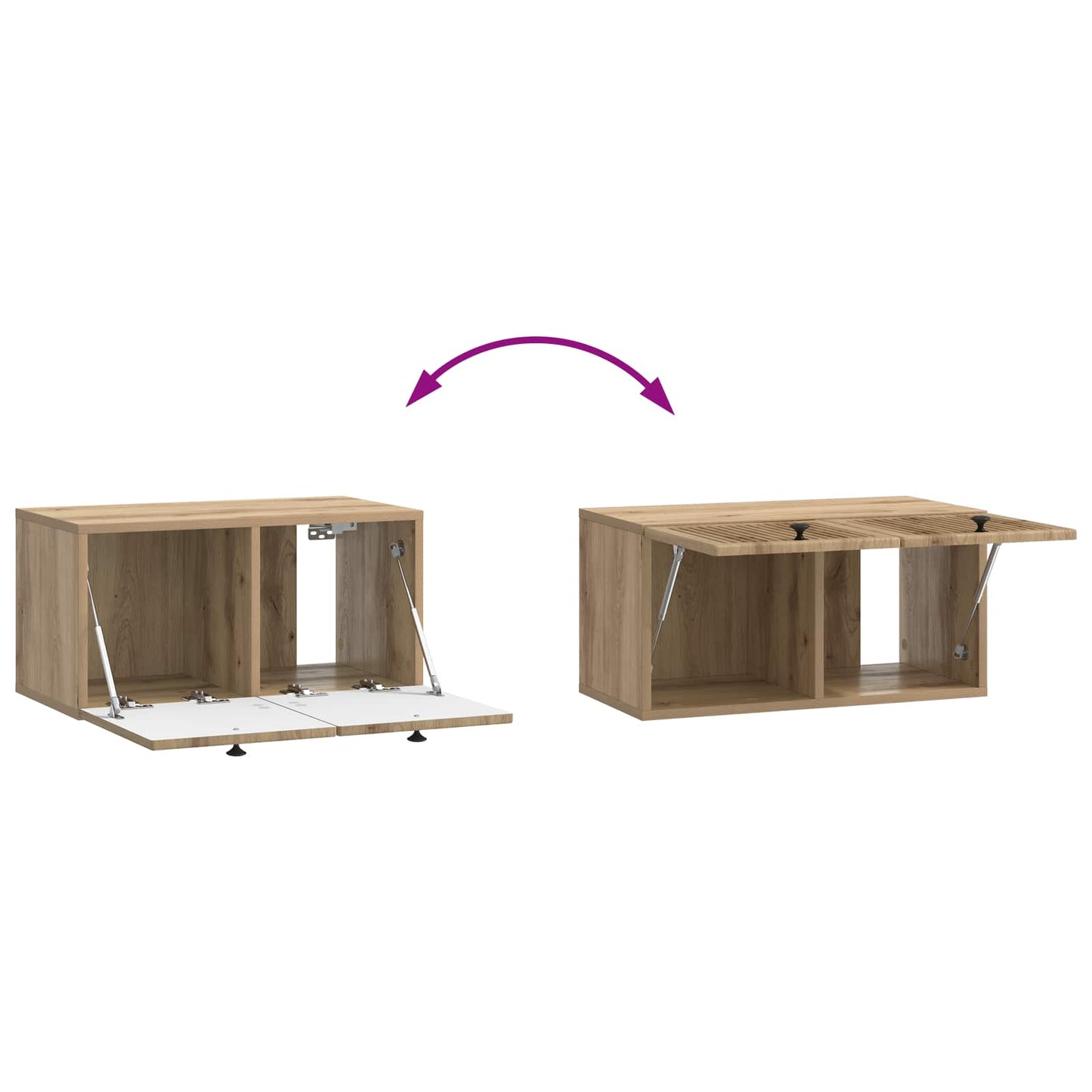 Wall-Mounted TV Cabinet 59.5 x 31 x 30 cm Artisan Oak