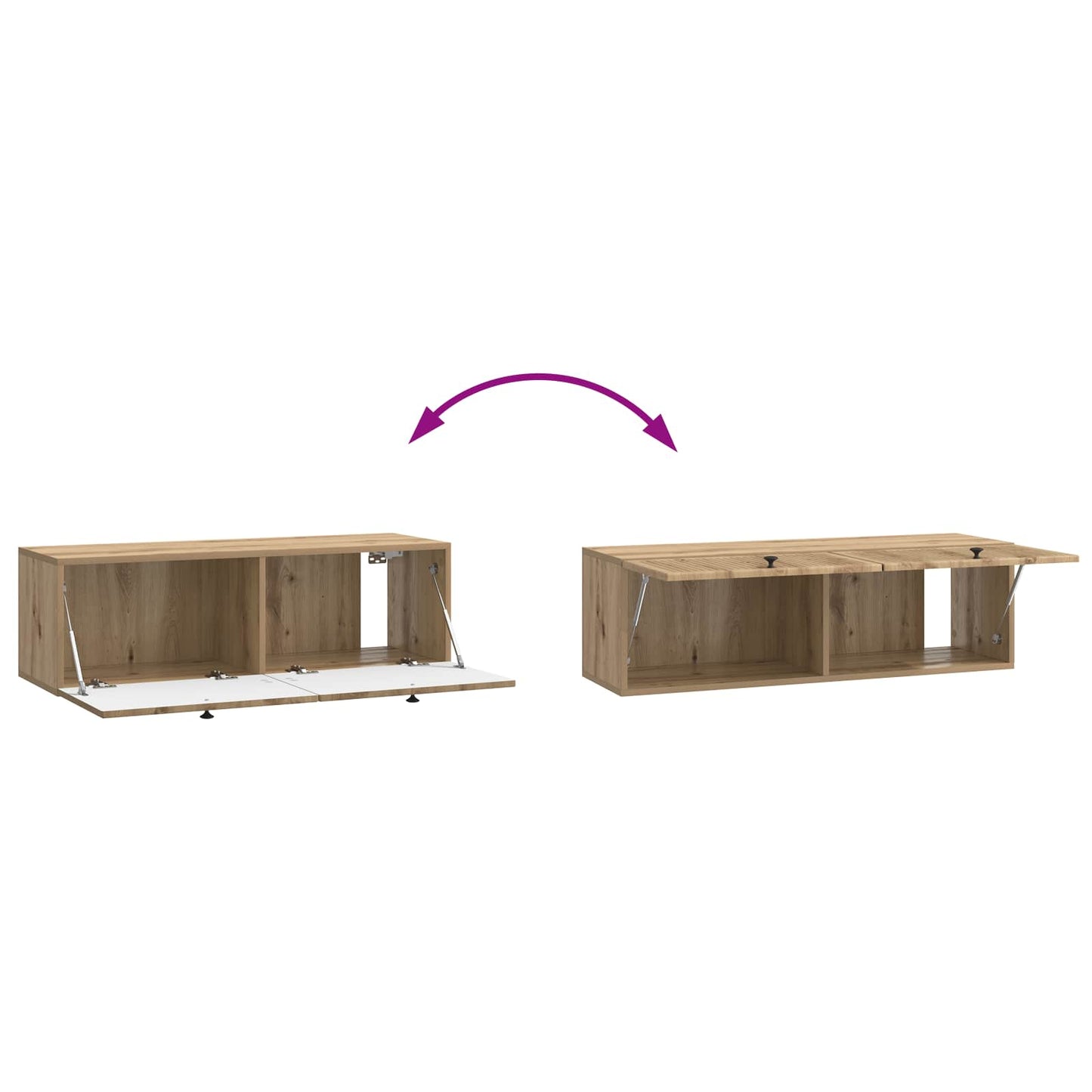 Wall-Mounted TV Cabinet 98 x 31 x 30 cm Artisan Oak