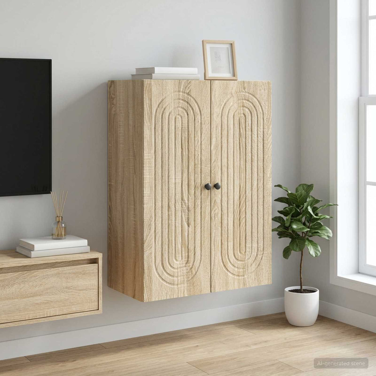 Wall-Mounted Cabinet Sonoma Oak 66 x 34.5 x 90 cm