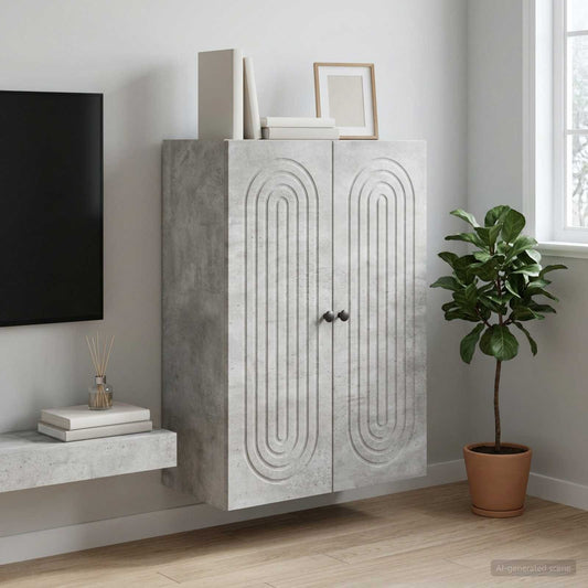 Wall-Mounted Cabinet Concrete Grey 66 x 34.5 x 90 cm