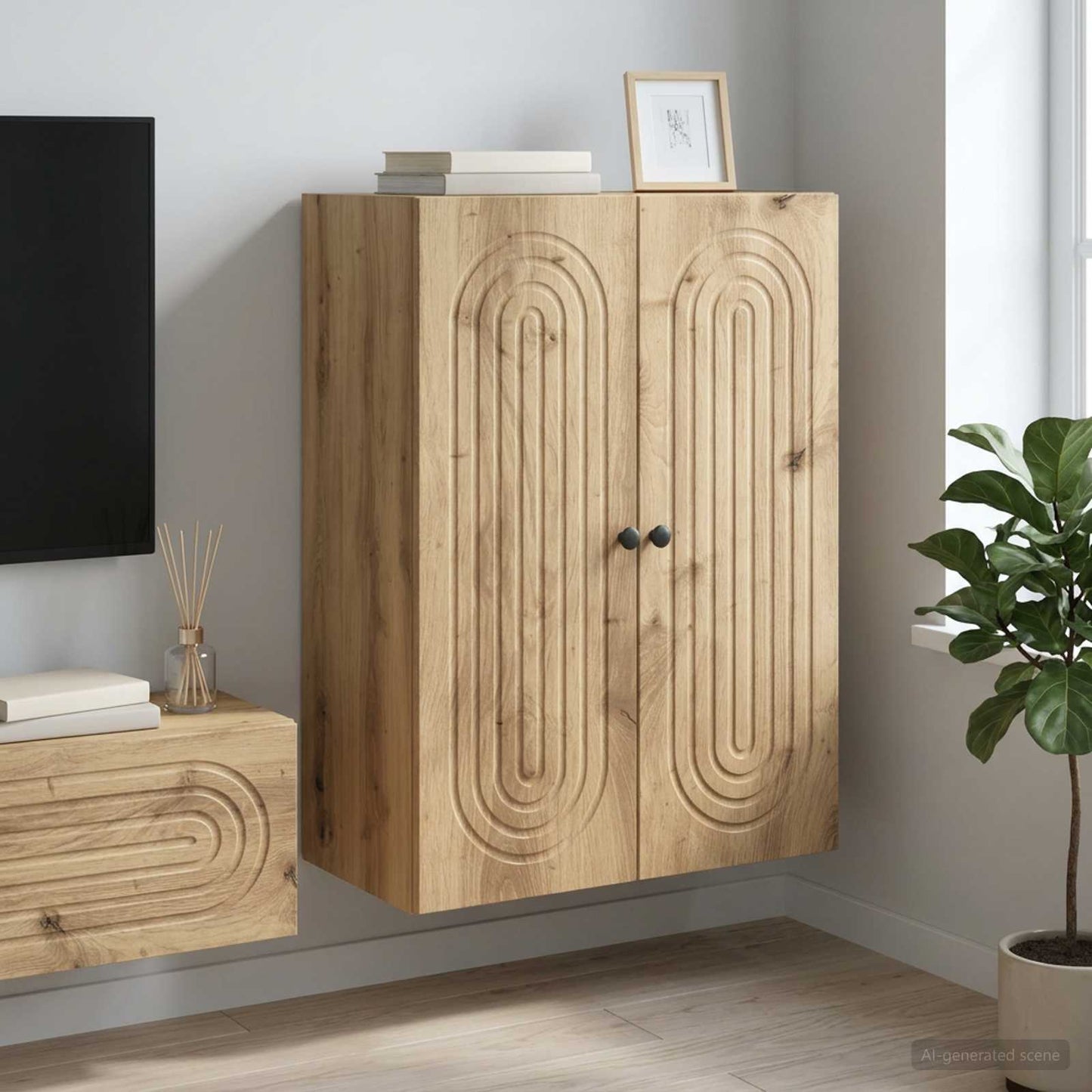Wall-Mounted Cabinet 66 x 34.5 x 90 cm Engineered Wood