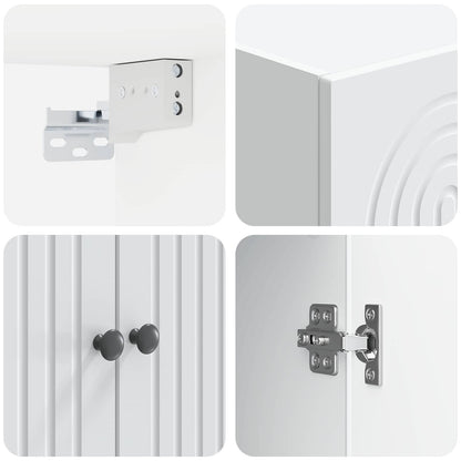 Wall-Mounted Cabinet White 59 x 31 x 60 cm Engineered Wood