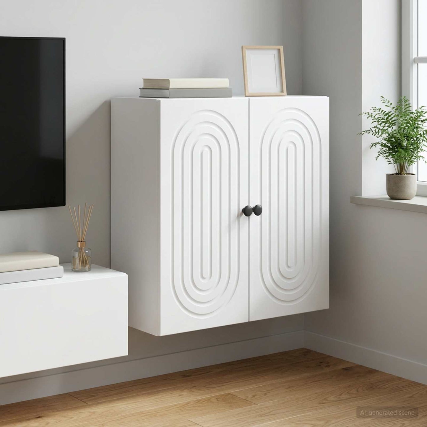 Wall-Mounted Cabinet White 59 x 31 x 60 cm Engineered Wood