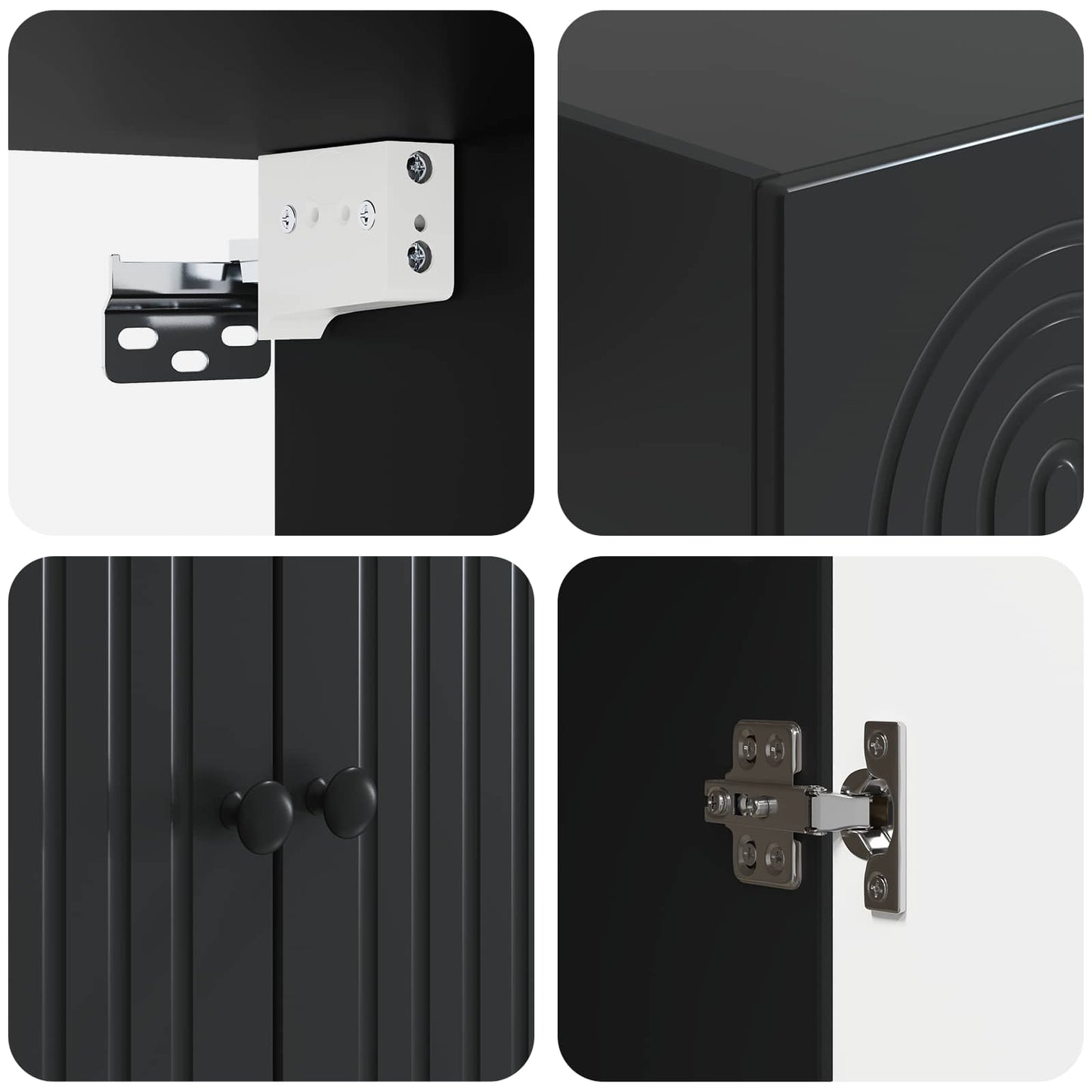 Wall-Mounted Cabinet Black 59 x 31 x 60 cm Engineered Wood
