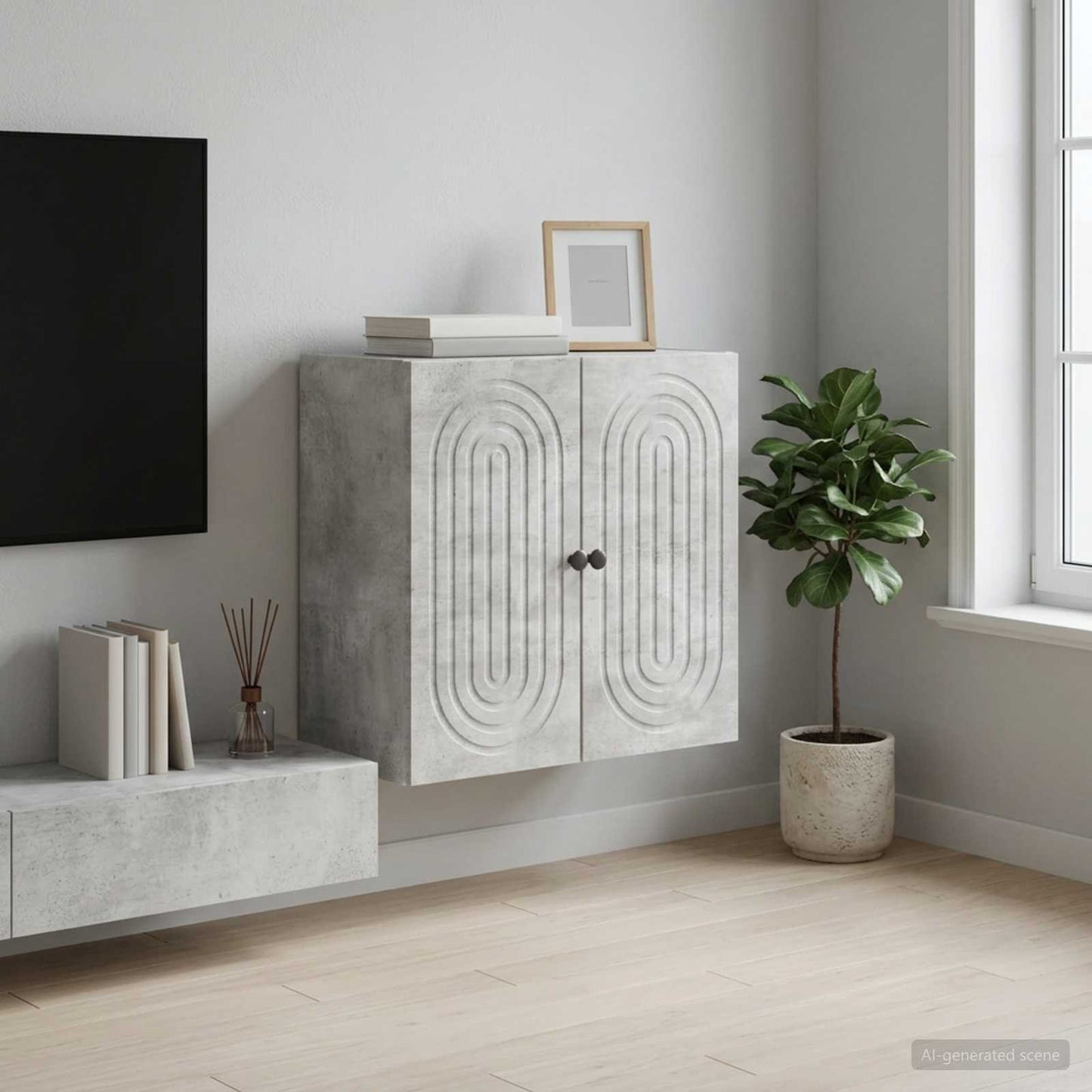 Wall-Mounted Cabinet Concrete Grey 59 x 31 x 60 cm