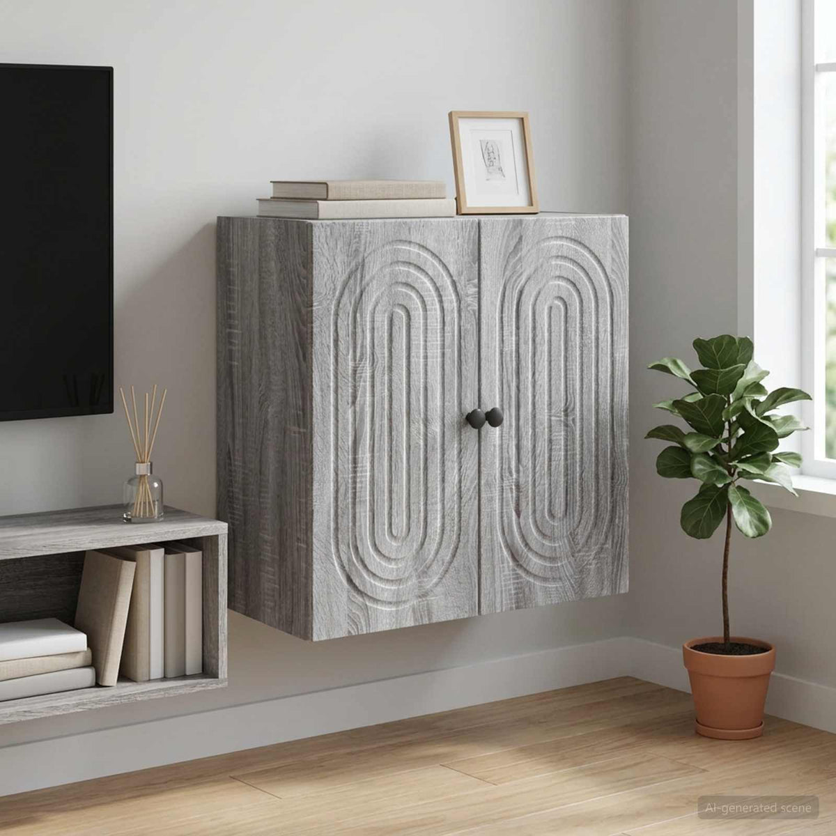 Wall-Mounted Cabinet Grey Sonoma 59 x 31 x 60 cm