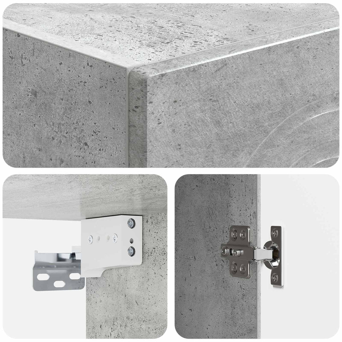 Wall-Mounted Cabinet Concrete Grey 33 x 34.5 x 90 cm
