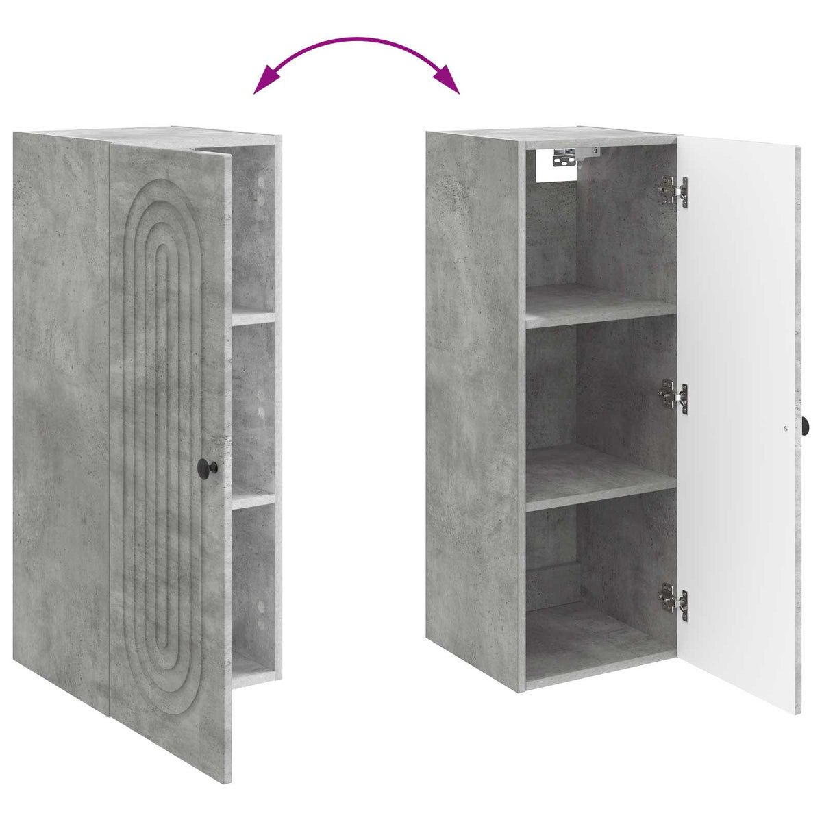 Wall-Mounted Cabinet Concrete Grey 33 x 34.5 x 90 cm